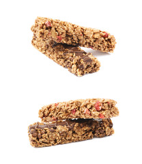 Nutrient chewy grains bars isolated