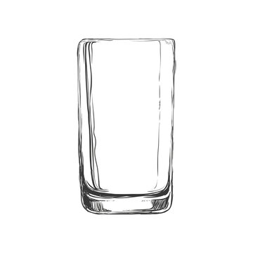 Drink concept represented by glass icon. Isolated and sketch illustration