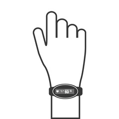 flat design heartrate wrist tracker icon vector illustration