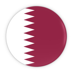 Qatari Flag Button - Flag of Qatar Badge 3D Illustration