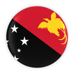 Papua New Guinean Flag Button - Flag of Papua New Guinea Badge 3D Illustration
