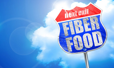 fiber food, 3D rendering, blue street sign