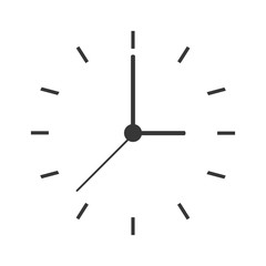 flat design clock face icon vector illustration