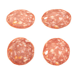 Italian sausage salame napoli isolated