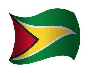 guyana flag waving in the wind