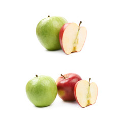 Red and green apples composition
