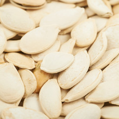 Surface coated with pumpkin seeds