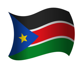 south sudan flag waving in the wind