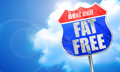 fat free, 3D rendering, blue street sign