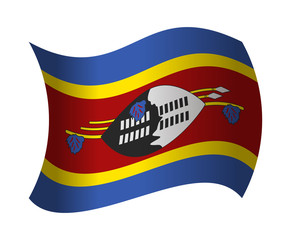 swaziland flag waving in the wind
