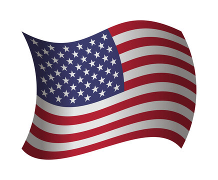 united states flag waving in the wind