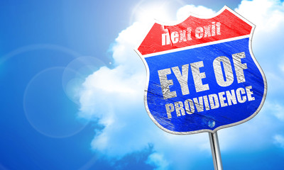eye of providence, 3D rendering, blue street sign