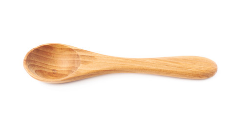 Wooden serving spoon isolated