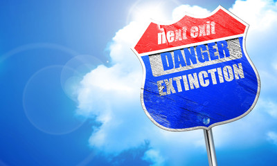 apocalypse danger background, 3D rendering, blue street sign