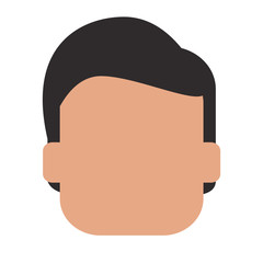 flat design faceless head of man icon vector illustration