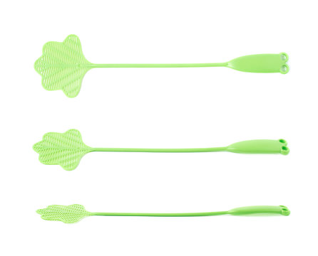 Green fly-swat swatter tool isolated
