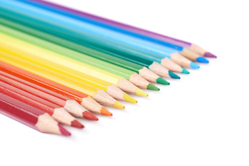 Fototapeta premium Multiple colorful color pencils composition