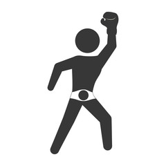 Boxing concept represented by boxer icon. Isolated and flat illustration