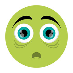 flat design scared face emoticon icon vector illustration