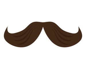 flat design single retro mustache icon vector illustration