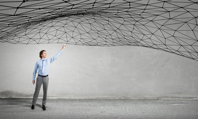 Obraz premium Social connection and interaction . Mixed media