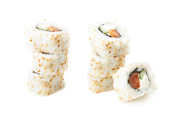 Philadelphia maki sushi isolated