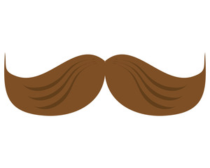 flat design single retro mustache icon vector illustration