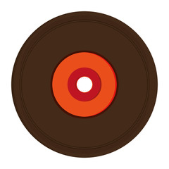 flat design vinyl record icon vector illustration