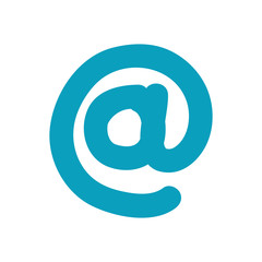 Email concept represented by arroba icon. Isolated and flat illustration