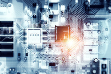 Technology background design . Mixed media