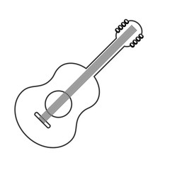 flat design acoustic guitar icon vector illustration