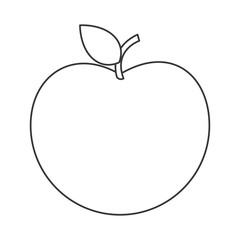 flat design whole apple icon vector illustration