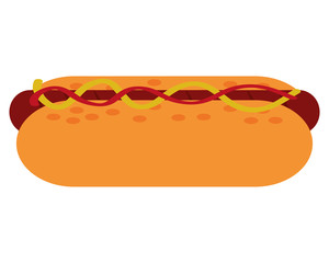 flat design hot dog icon vector illustration