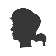 Human head and think concept represented by woman icon. Isolated and flat illustration