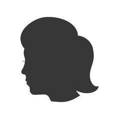 Human head and think concept represented by woman icon. Isolated and flat illustration
