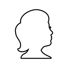 Human head and think concept represented by woman icon. Isolated and flat illustration