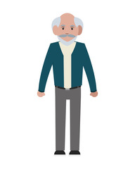 flat design senior man icon vector illustration