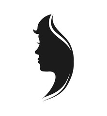 Human head and think concept represented by woman icon. Isolated and flat illustration