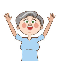 flat design senior woman icon vector illustration