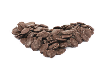 Chocolate chips isolated