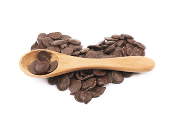 Chocolate chips isolated