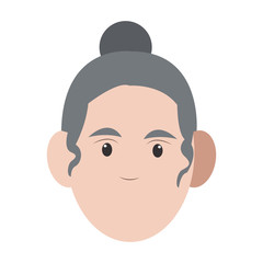 flat design senior woman icon vector illustration