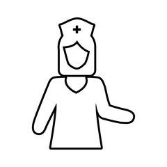 Medical and health care concept represented by silhouette nurse woman icon. Isolated and flat illustration
