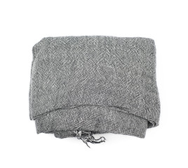 Folded gray scarf isolated