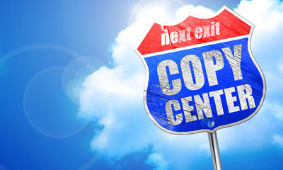 copycenter, 3D rendering, blue street sign