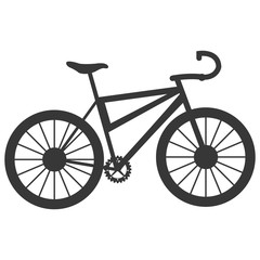 flat design single bike icon vector illustration