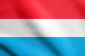 Flag of Luxembourg waving with fabric texture