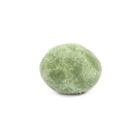 Green wasabi coated peanut isolated
