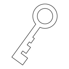 flat design retro key icon vector illustration