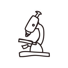 Sketch and science concept represented by microscope icon. Isolated and flat illustration
